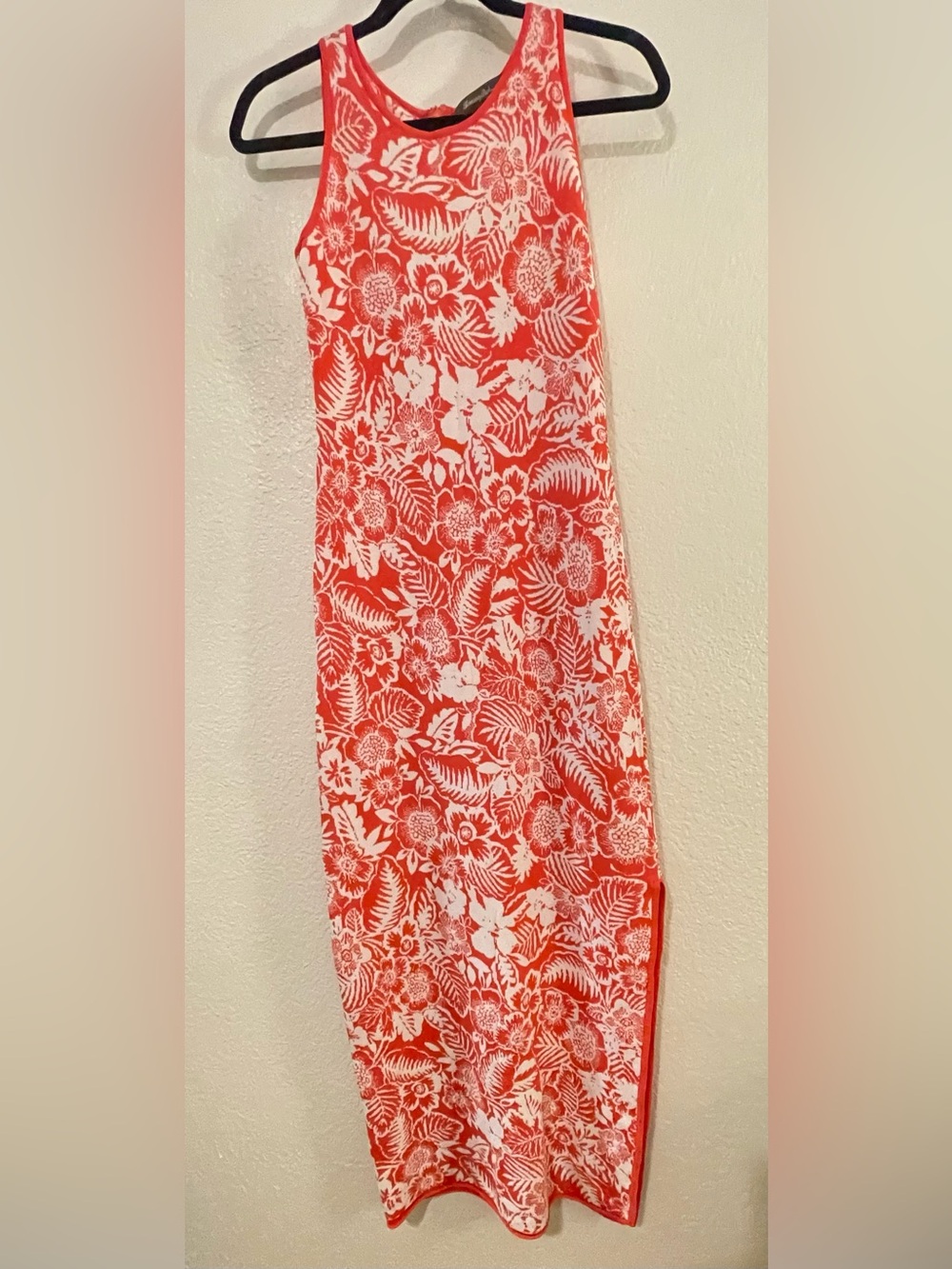 Tommy Bahama Coral  and White Floral Tank Maxi Dress